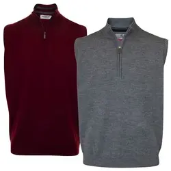 ProQuip Mens Unlined Half Zip Merino Golf Slipover