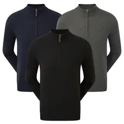 FootJoy Mens Wool Blend 1/2 Zip Golf Pullover
