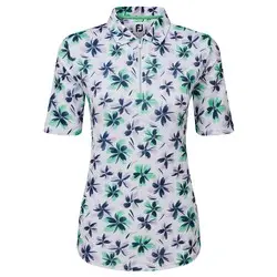 FootJoy Ladies Half-Sleeve Floral Print Golf Polo Shirt