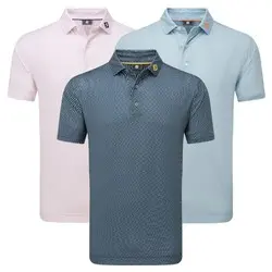 FootJoy Mens Wiggle Print Lisle Golf Polo Shirt