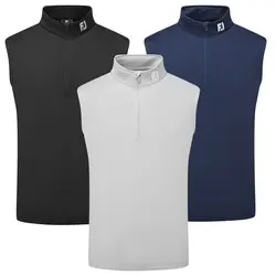 FootJoy Mens Half-Zip Flat Back Rib Golf Vest