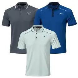 Mizuno Mens Rib Knitted Golf Polo Shirt