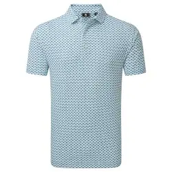 FootJoy Mens Ginko Geometric Lisle Golf Shirt
