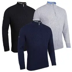 Glenmuir Mens Hoy Quarter Zip Merino Golf Sweater