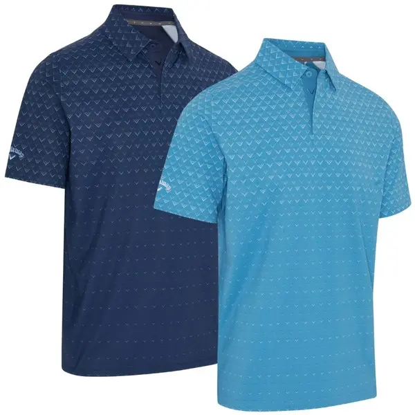Callaway Mens Engineered Chev Ombre Print Golf Polo Shirt