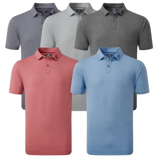 FootJoy Heather Solid Lisle Golf Polo Shirt