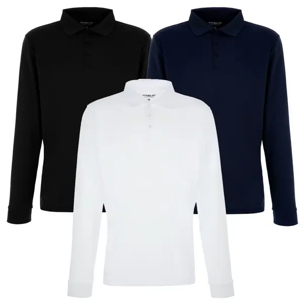 ProQuip Mens Long Sleeve Golf Polo Shirt