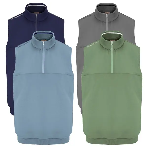 Oscar Jacobson Westland Sleeveless Quarter Zip Golf Pullover