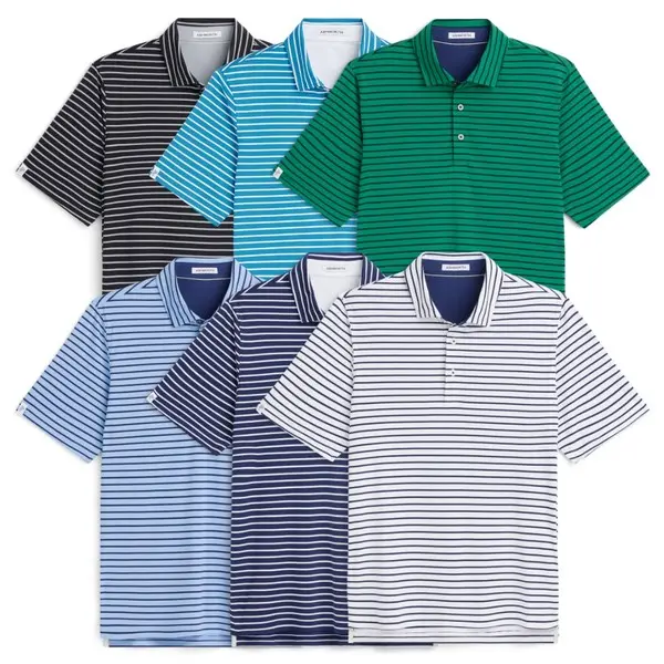 Ashworth Mens La Quinta Striped Golf Polo Shirt