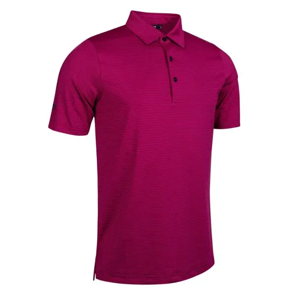 Glenmuir Mens Torrance All Over Micro Stripe Tailored Collar Golf Polo