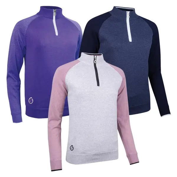 Sunderland Ladies Zonda Zip Neck Lined Golf Sweater 