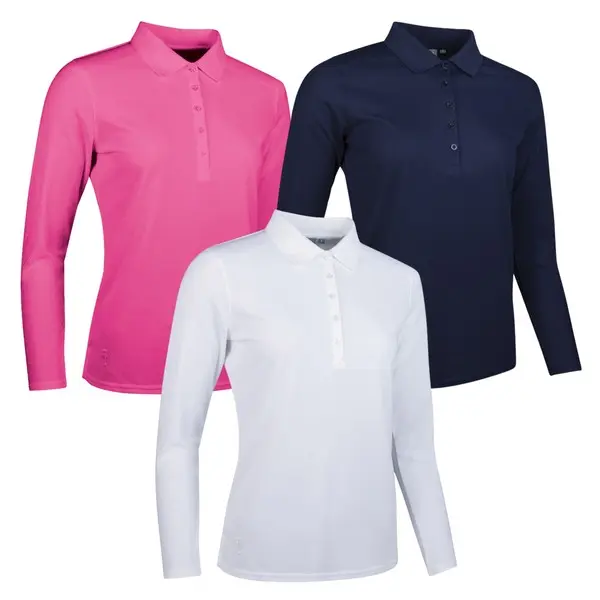 Glenmuir Ladies Misha Performance Pique Long Sleeve Golf Polo
