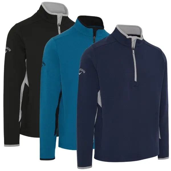 Callaway Mens Blocked LS Quarter Zip Golf Pullover