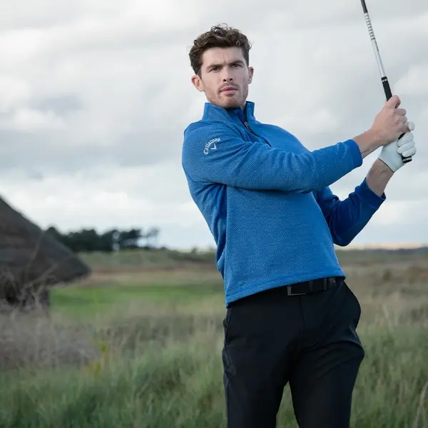 Callaway Mens Hex Textured 1/4 Zip Golf Fleece - Sale
