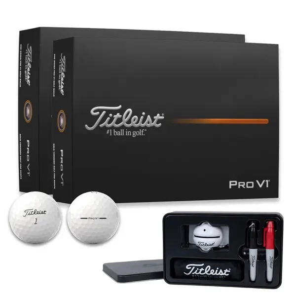Titleist Pro V1 Golf Balls - Double Dozen with FREE Gift