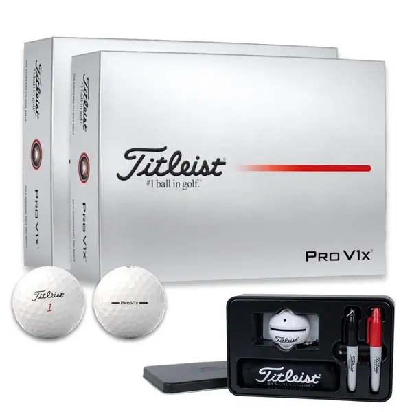 Titleist Pro V1X Golf Balls - Double Dozen with FREE Gift