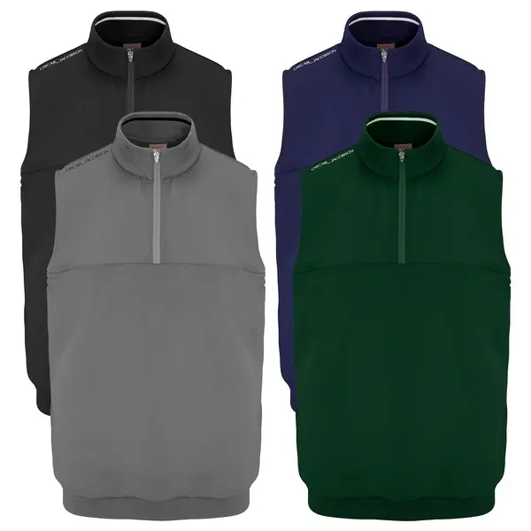 Oscar Jacobson Westland Sleeveless Quarter Zip Golf Pullover