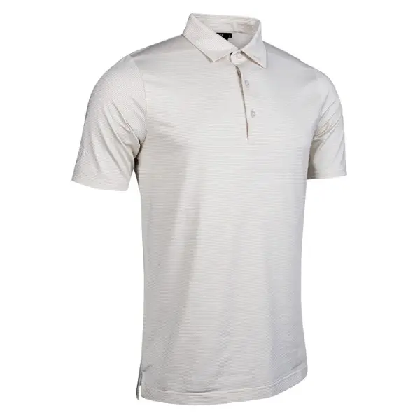 Glenmuir Mens Torrance All Over Micro Stripe Tailored Collar Golf Polo
