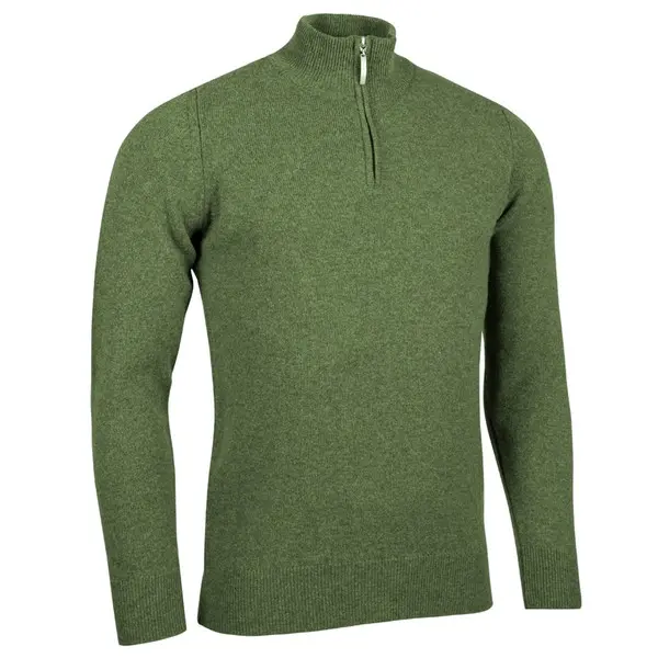 Glenmuir Mens Coll Lambswool Zip Neck Golf Sweater MKL7282ZN 