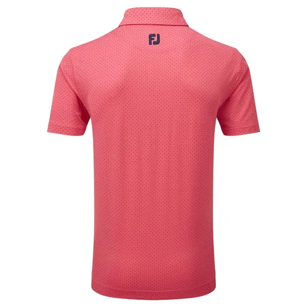 FootJoy Mens Stretch Lisle Dot Print Golf Polo Shirt