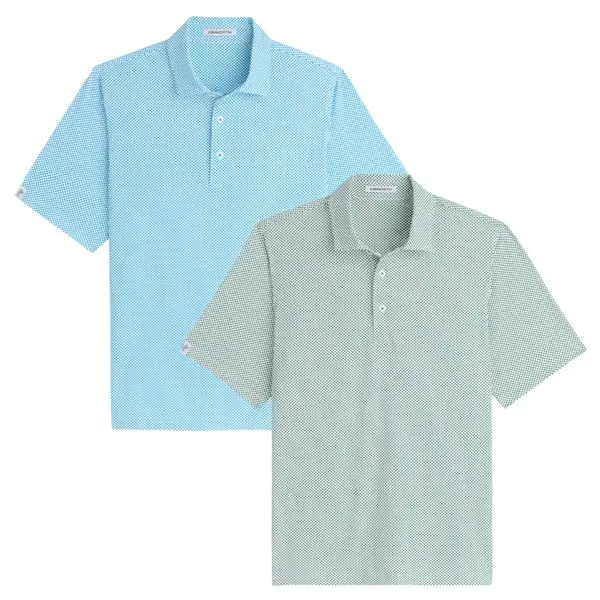 Ashworth Mens Cross Stitch Golf Polo Shirt