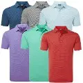FootJoy Mens Micro Feeder Stripe Lisle Golf Polo Shirt