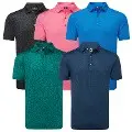 FootJoy Mens Painted Floral Lisle Golf Polo Shirt