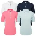 FootJoy Ladies Half Sleeve Ruched Lisle Golf Shirt