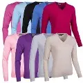 Glenmuir Ladies Darcy V Neck Cotton Golf Sweater 