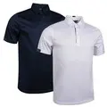 Glenmuir Mens Hamish Tartan Trim Mercerised Cotton Golf Polo