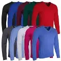 Glenmuir Mens Eden Supersoft Cotton V Neck Golf Sweater