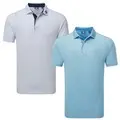 FootJoy Mens Deco Diamond Print Lisle Golf Polo Shirt