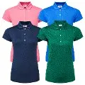 FootJoy Ladies Painted Floral Cap Sleeve Lisle Golf Shirt