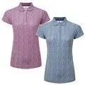 FootJoy Ladies Animal Print Cap Sleeve Lisle Golf Shirt