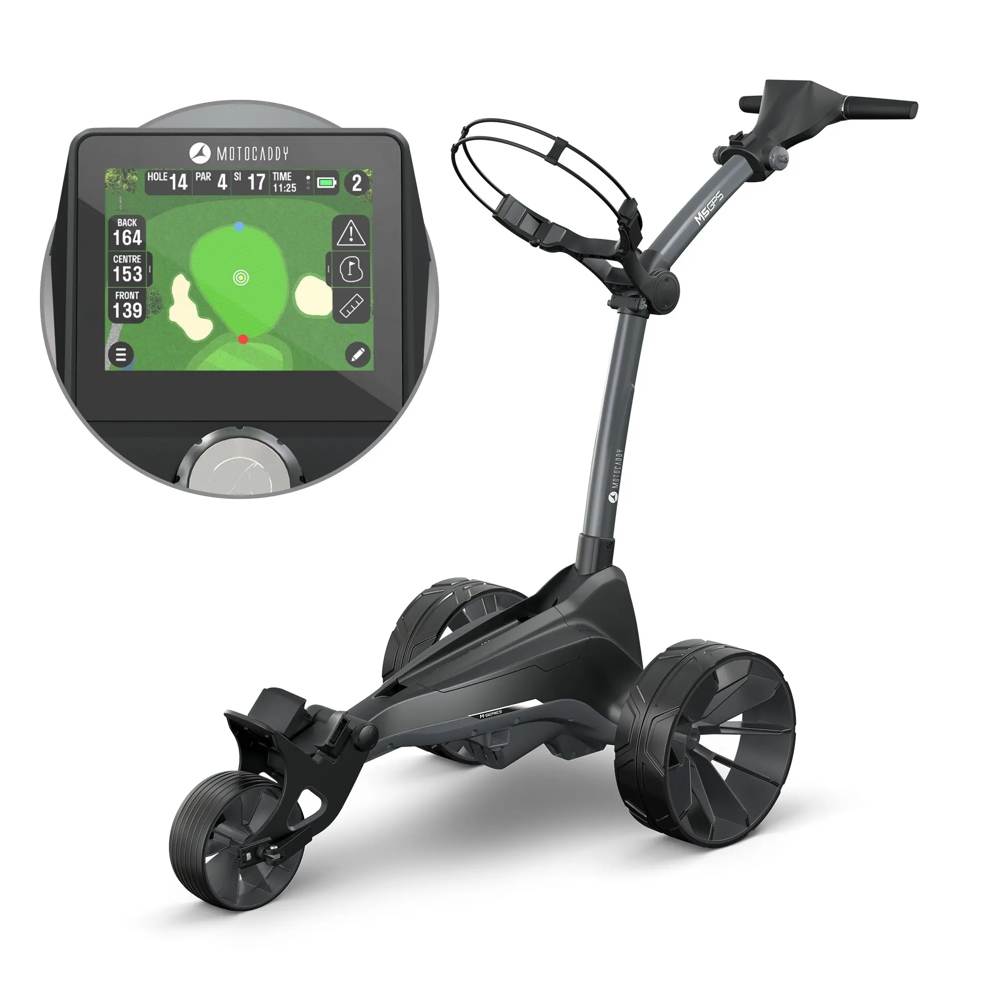Motocaddy M5 GPS touchscreen display and features