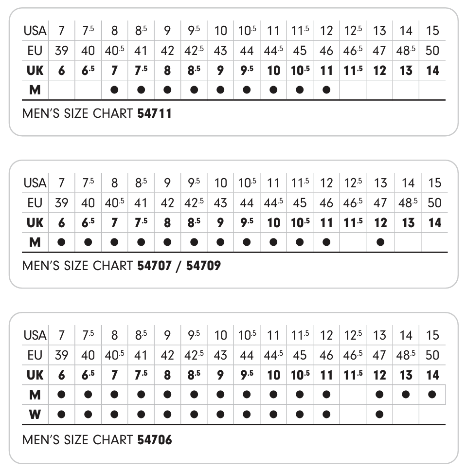 FootJoy Pulse Golf Shoes Size Guide