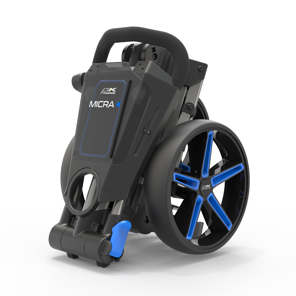 PowaKaddy Micra Push Trolley in Blue trim
