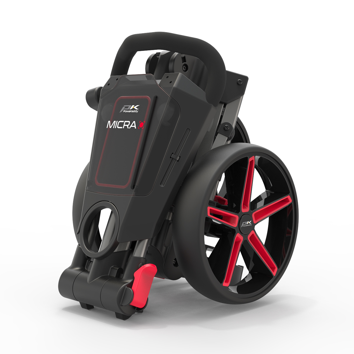 PowaKaddy Micra Push Trolley in Red trim