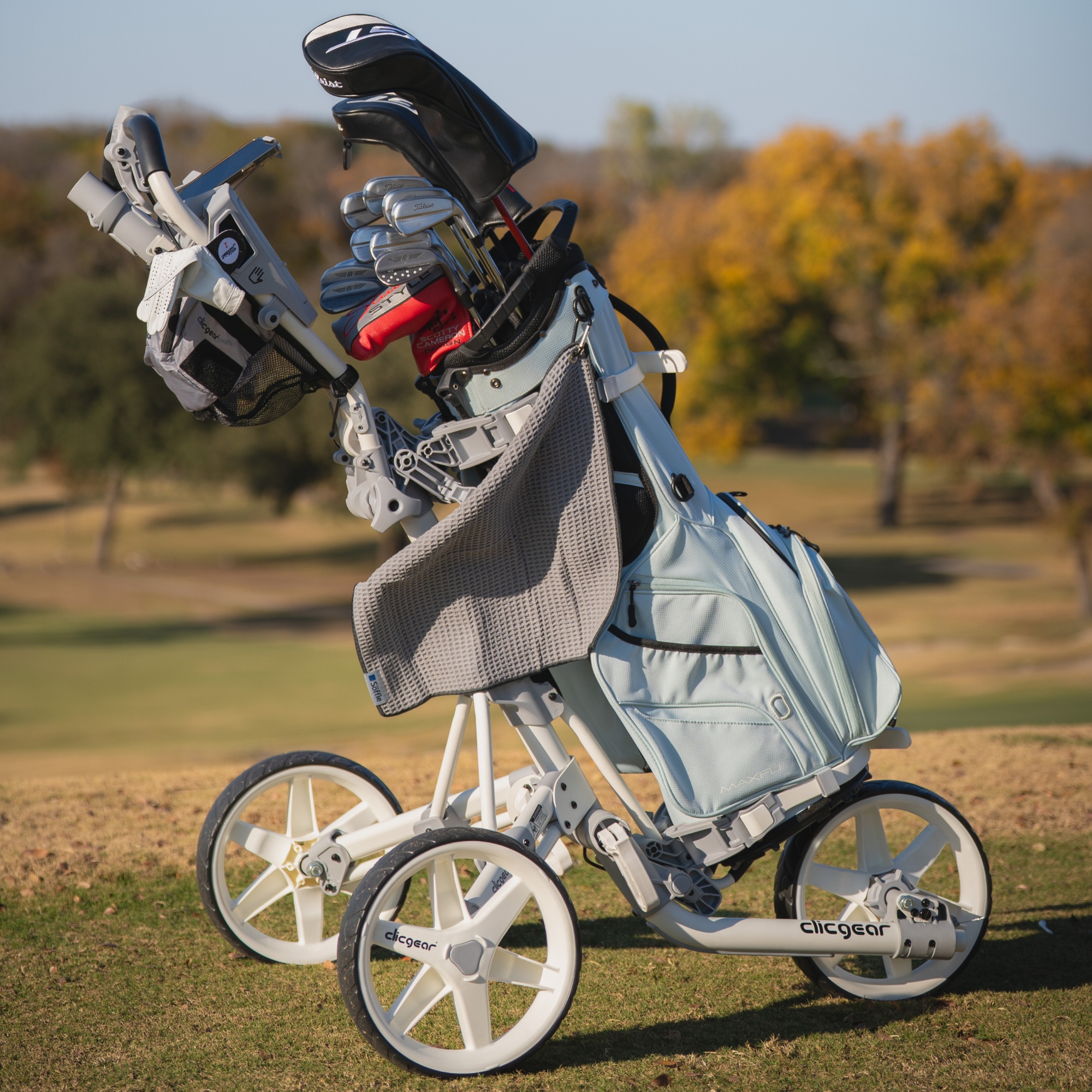 Clicgear 4.5 Golf Push Trolley on course