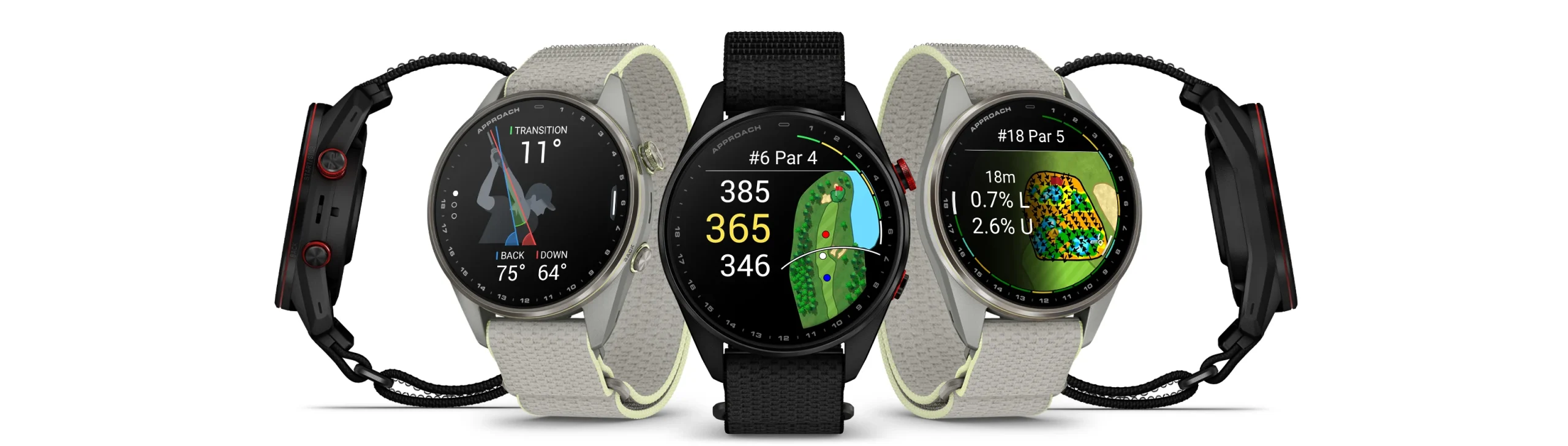 Garmin Approach S72 golf watch in all four colourways