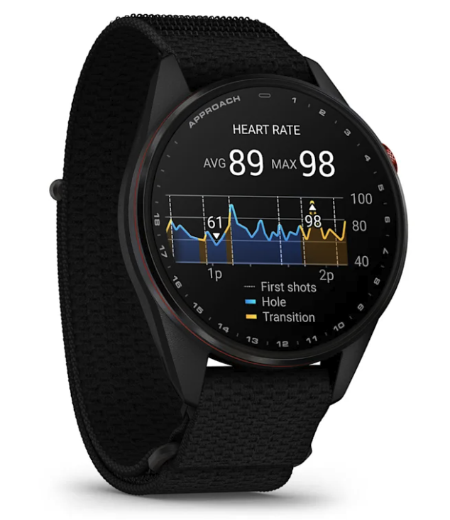 Garmin Approach S72 golf biometric data screen